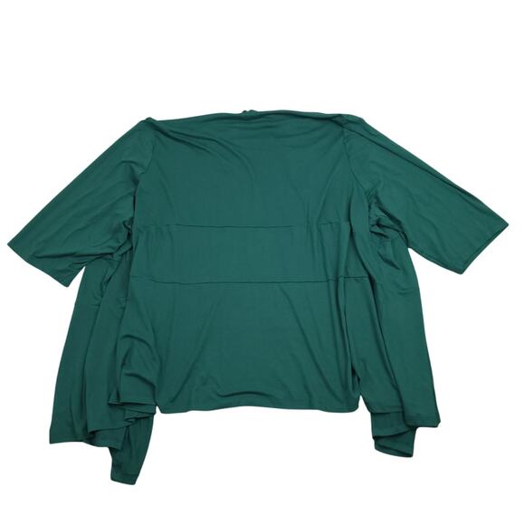Catherines Women's Kimono Cardigan Sz 5X Open Front Mock Neck Casual Green - Picture 6 of 9